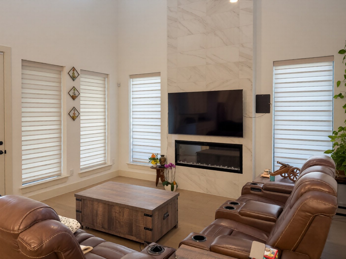 Zebra shades installed in a Southlake home