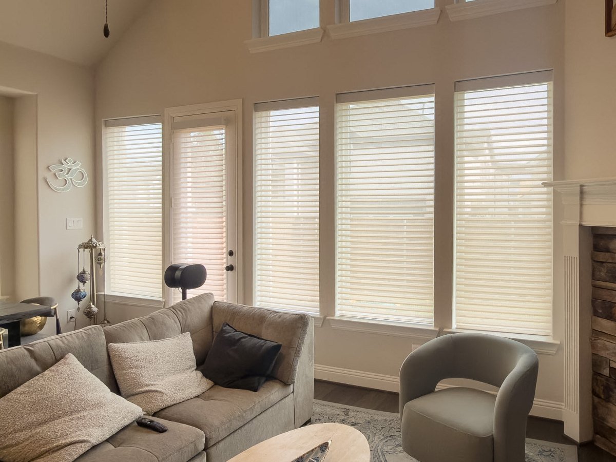 Sheer shades installed in a Dallas home