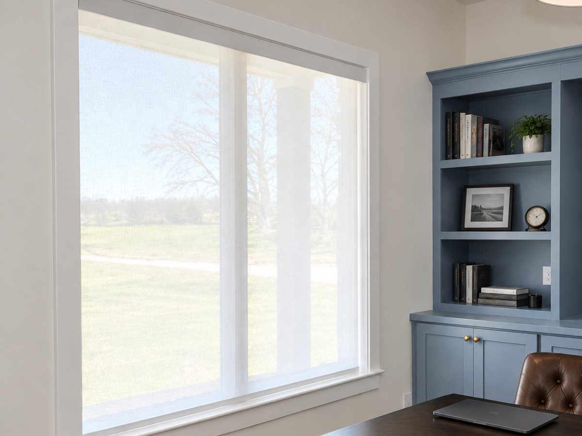 Cellular shades filtering afternoon sun in a Texas home